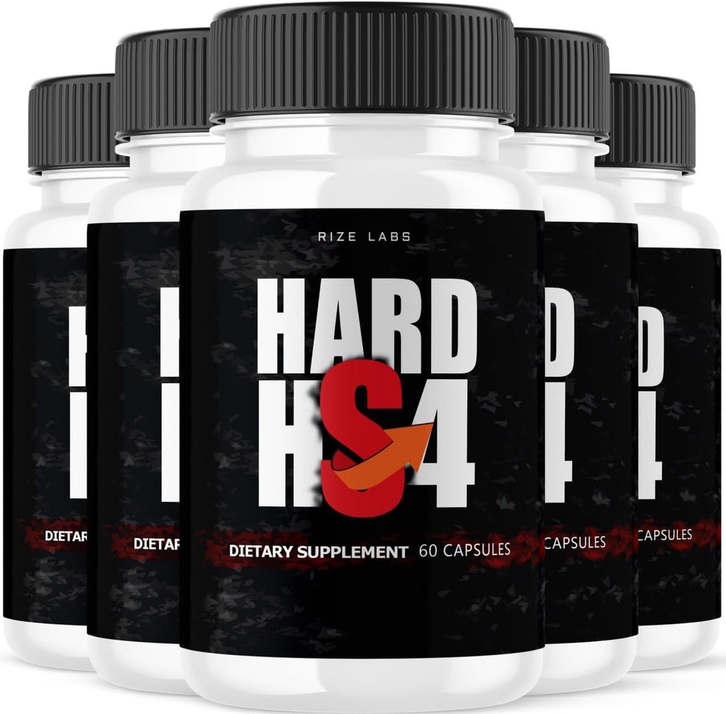 rize labs Hard HS4 Capsules for Men's Health, Extra Strength Pills, Male Support for Overall Performance, Hard HS4 Maximum Formula, Pastillas - Pack of 5(300 Capsules)