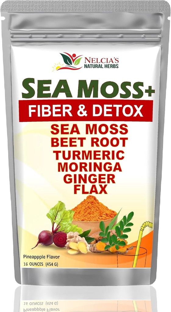 Milk thestile with Sea Moss and Turmiric Supplement Powder for Immune support, Body Cleanse and detox Include BeetRoot, Moringa, Dandelion, Burdock and Flax seeds | 16 ounce (28 servings)