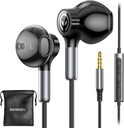 BENEWY Wired Earbuds with Microphone, Wired Earphones in-Ear Headphones, Volume Control, Powerful Bass and Clear Audio, 3.5mm Jack Earbuds for iPhone, iPad, Laptop, Computer, MP3