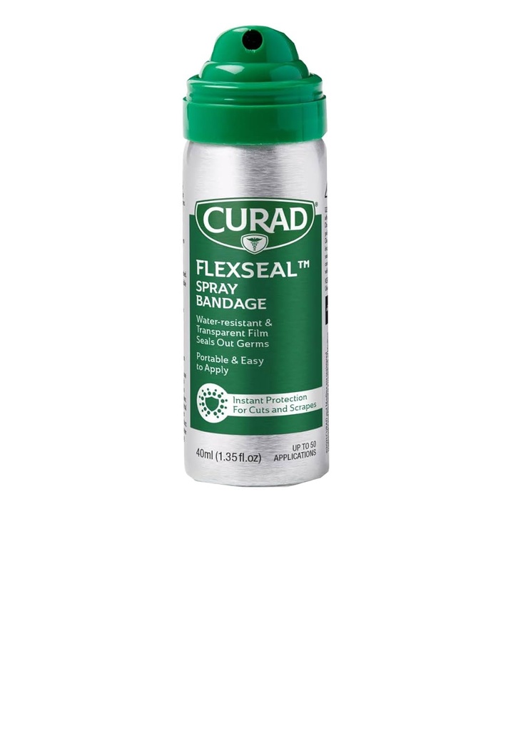 CURAD Liquid Spray Bandage, Water Resistant, Transparent, Ideal for Cuts and Scrapes, Quick Wound Care Solution, 40 mL, 1EA