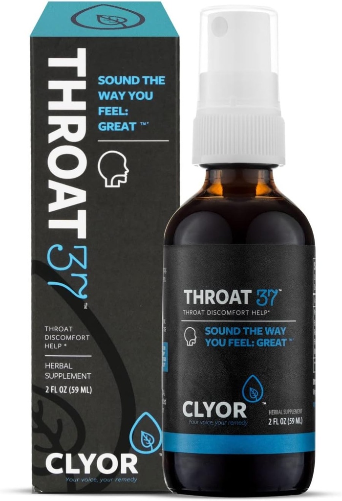 CLYOR THROAT37 – Natural Sore Throat Relief Spray – Natural Herbal Supplement