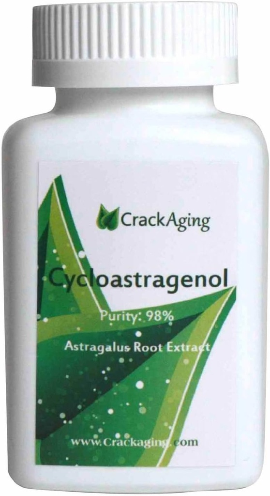 Crackaging Super-Absorption Cycloastragenol 98% | Immune Support |Telomerase/Anti-Aging Supplements 10mg 60 Vegetarian Capsules in 2 Bottles