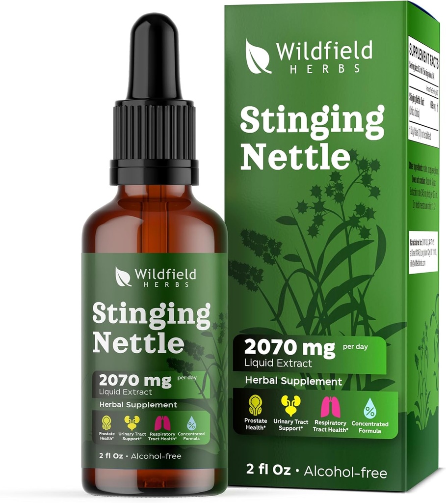Stinging Nettle Root Extract Drops 2000mg (Urtica dioica L.) Herbal Supplement Absorbs Better Than Capsules, 1 Month Supply, 84 Servings, Alcohol-Free Tincture - 2 Oz, Pack of 1