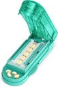 ONE PIX Pill Cutter Splitter for Small and Tiny Pills, Medicine Cutter for Cutting Multiple Pills at a Time in Half, Cut for Small or Large Pill with Hidden Sharp Stainless Steel Blade, Cyan