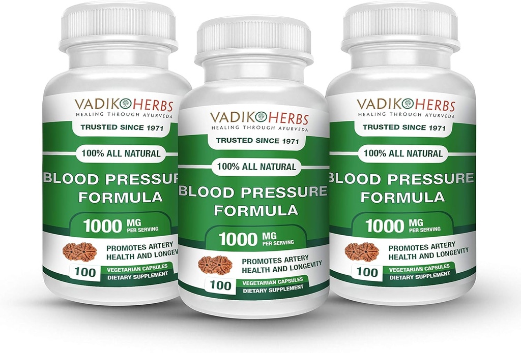 Vadik Herbs Blood Pressure Formula Clinically formulated with Pure Ayurvedic Herbs | (3 Pack)