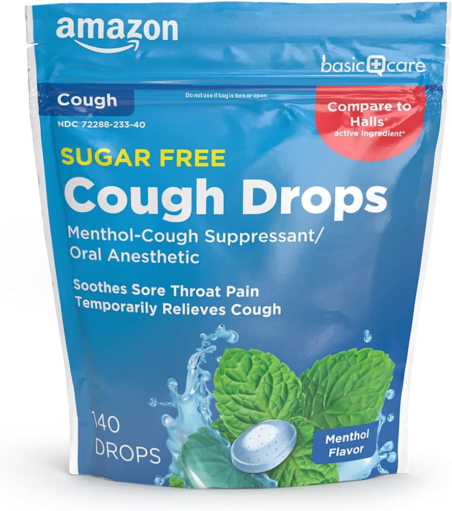   Basic Care Sugar Free Menthol Cough Drops, 140 count