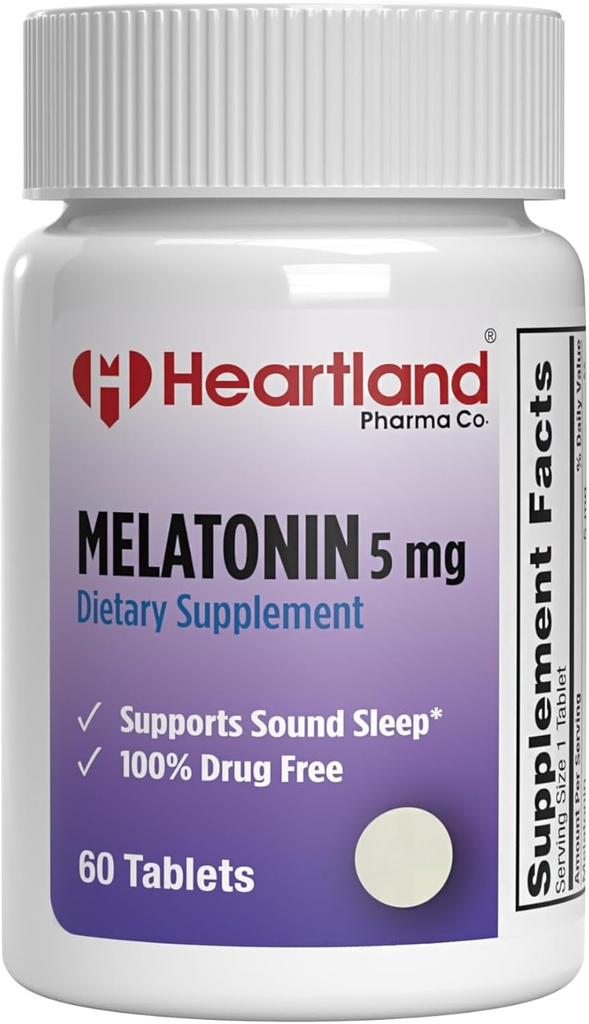 Melatonin 5mg |Sleep Aid Pills | Natural Sleep Support | 100% Drug Free Sleep Aid Supplement | Non-Habit Forming | USA Manufactured | 60 Count