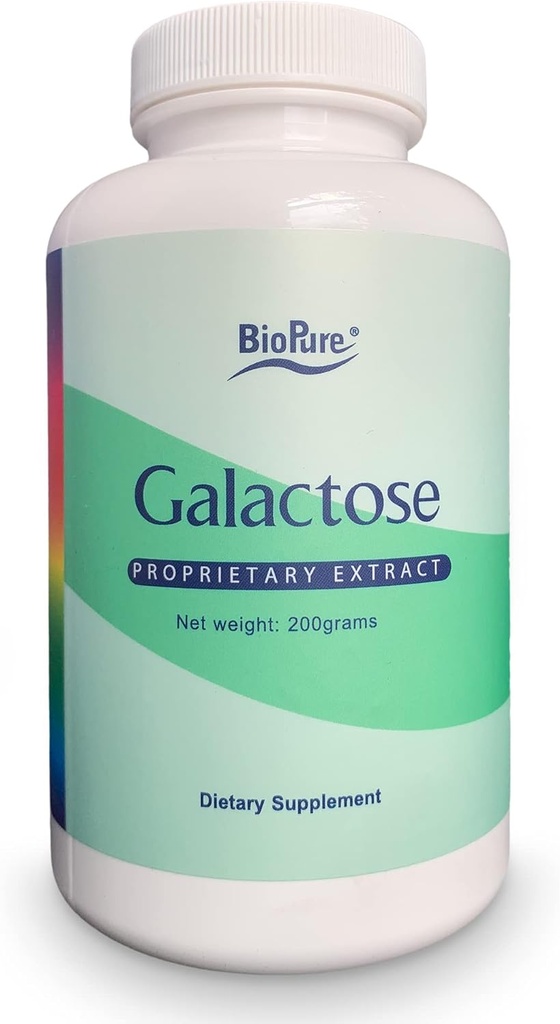 BioPure Galactose – Essential Natural Sugar Monosaccharide Dietary Supplement to Support Critical Biological Processes, Proper Cell Development, Energy Production, Immunity & Kidney Health – 200g
