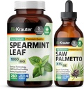 BIO KRAUTER Spearmint 250 Capsules & Saw Palmetto Tincture 4 Fl. Oz.
