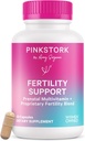 Pink Stork Fertility Supplements for Women | 2-in-1 Conception Support with Inositol, Vitex & Vitamins | Cycle Regularity, Hormone Balance & Reproductive Wellness | 60 Capsules
