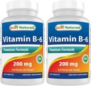 Best Naturals Vitamin b6 200mg for Adults, 120 Tablets (120 Count (Pack of 2))