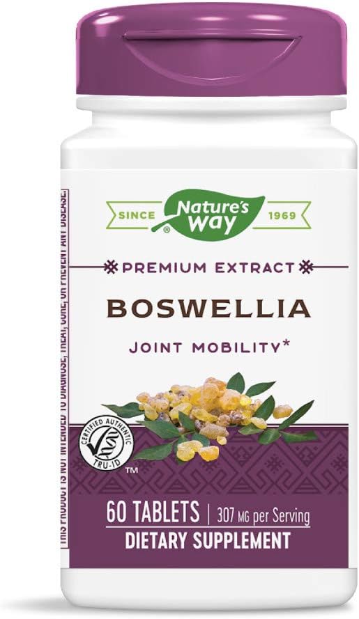 Nature's Way Standardized Boswellia, 40% Boswellic Acids per Serving, TRU-ID Certified, Vegetarian, 60 Tablets, Pack of 2