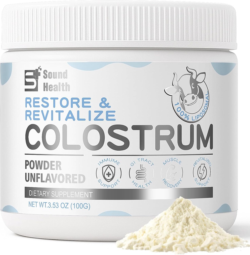 Colostrum Supplement Powder for Humans - Organic Bovine Colostrum Supplement for Gut Health, Hair Growth, Immune Support - Unflavored (50 Servings)