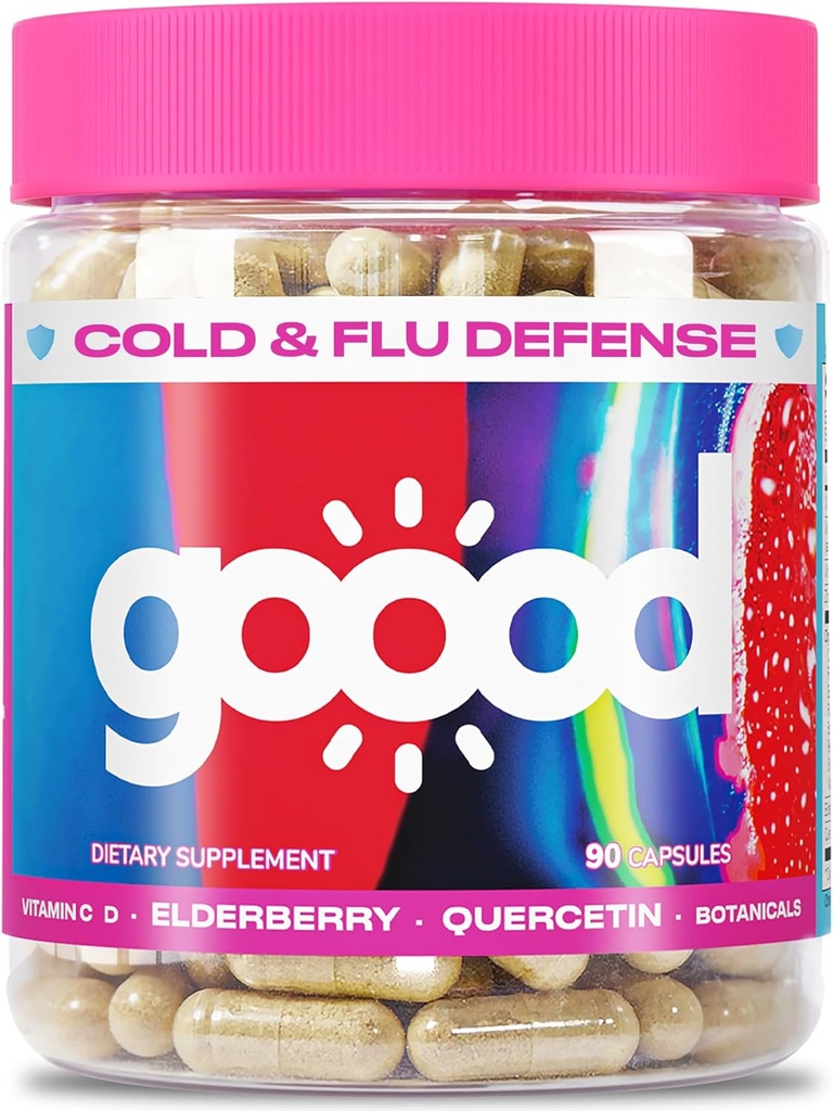 Goood Immunity Booster for Adults - Vitamin C with Zinc & Quercetin Supplements for Immunity Support - Elderberry Supplements for Immunity Boost - Non Allergenic Gluten Free Non-GMO Immune Booster