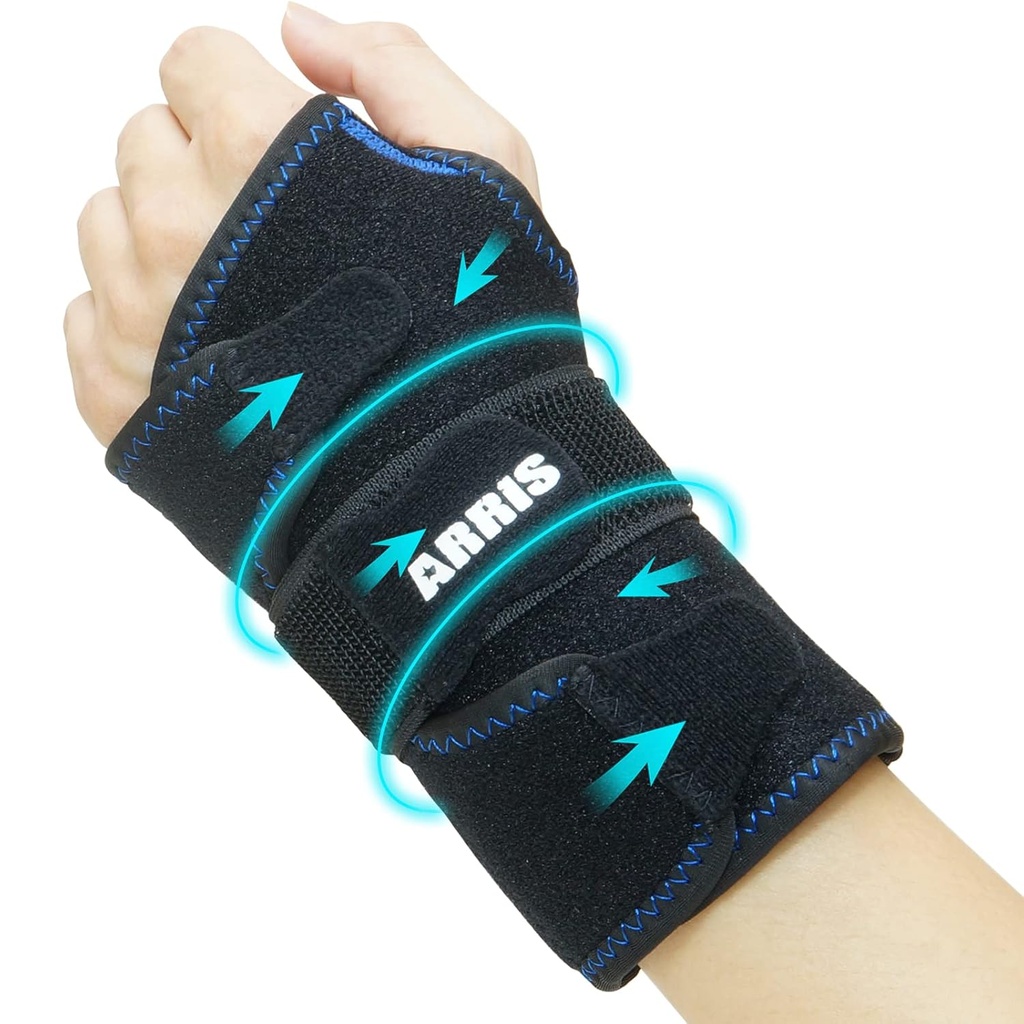 Wrist Ice Pack Wrap for Carpal Tunnel Relief - Hand Support Brace with 2 Reusable Gel Packs Hot Cold Compress for Rheumatoid Arthritis, Tendonitis, Sports Injuries, Swelling, Bruises & Sprains