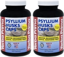 Yerba Prima Psyllium Husk Caps - 180 Capsules (Pack of 2) - Easy to Swallow Fiber Supplement - Colon Cleanse - Gut Health - Non-GMO Gluten Free
