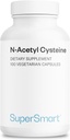Supersmart N-Acetyl Cysteine 1800mg per Day (High Absorption) - NAC Supplement - High Potency Antioxidants Amino Acids - Glutathione Precursor | Non-GMO & Gluten Free - 100 Vegetarian Capsules