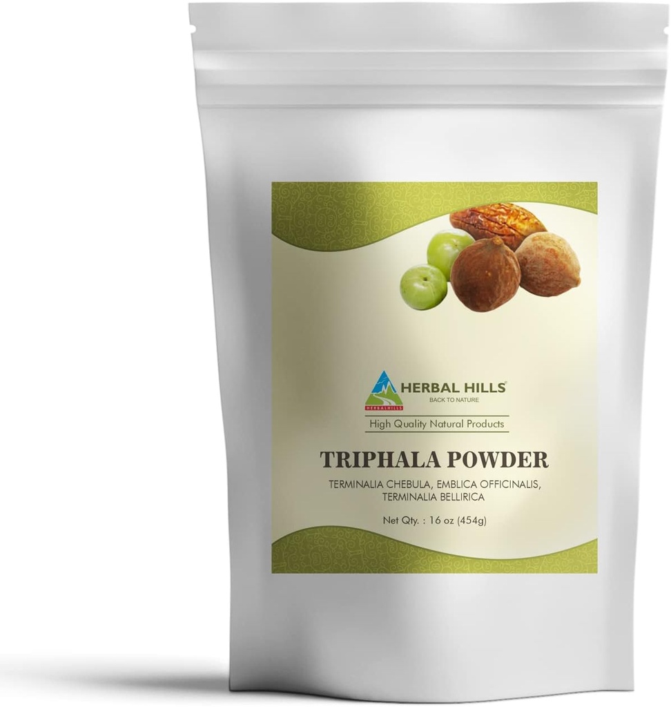 HERBAL HILLS Triphala Powder | 16 Oz (454 GMS) | Formula of Amla Haritaki & Bibhitaki (1 Pound (Pack of 1))