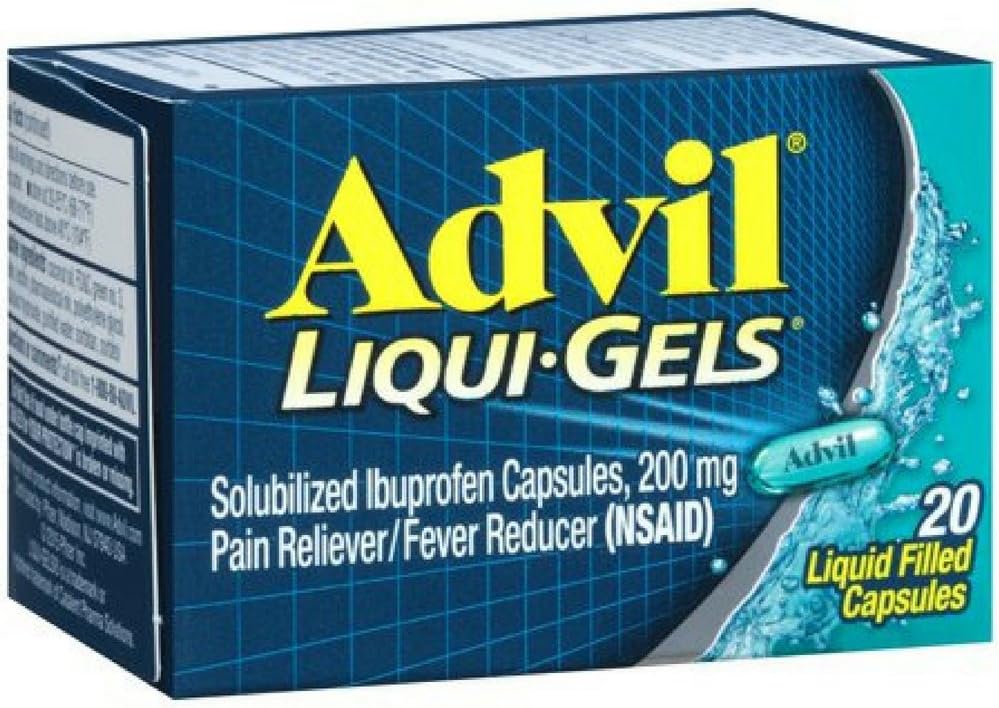 Advil Liqui-Gels 20s Size 20s Advil Ibuprofen Pain Relief Liquid Filled Capsules 20ct