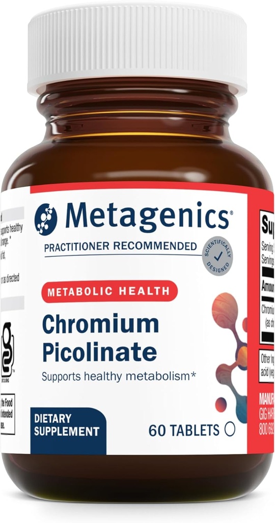 Metagenics Chromium Picolinate - Bioavailable Chromium for Metabolism Support* - Essential Trace Mineral - Non-GMO - Vegetarian - Gluten-Free - 60 Count