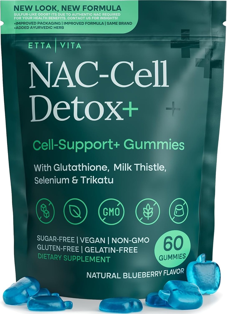 Sugar-Free NAC Gummies, N-Acetyl Cysteine Supplement with Milk Thistle, Glutathione, & Selenium, NAC Complex for Energy, Respiratory Health, Liver Detox & Cleanse, Kidney, Antioxidant Support
