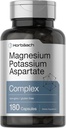 Horbäach Magnesium Potassium Aspartate Complex | 180 Capsules | Non-GMO and Gluten Free Formula