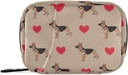 Pill Box German Shepherd Dog Heart 7 Day Pill Case Travel Pill Organizer Bag with Zipper Portable Weekly Vitamin Medicine Supplement Holder Pouch Bag