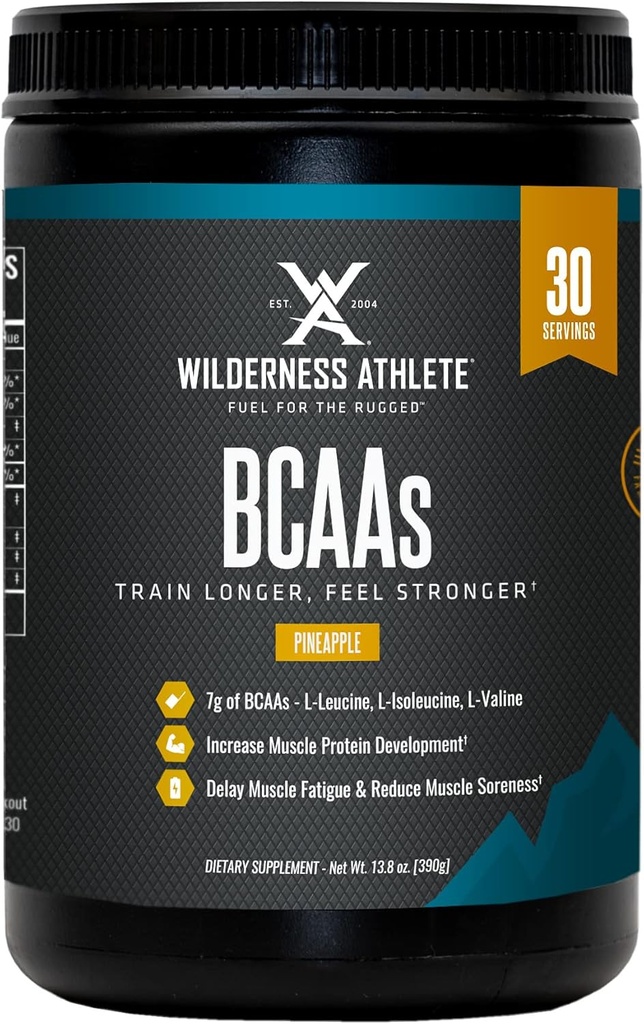 Wilderness Athlete - BCAAs - Branched Chain Amino Acids Powder - Essential Amino Acids Supplement for Men & Women - BCAA Supplement with Optimal Amino Acid Complex (Pineapple)