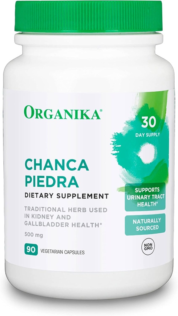 Organika Chanca Piedra 500 mg- Urinary Tract Support, Kidney and Gallbladder Support, Diuretic, Cleansing- 90 vcaps