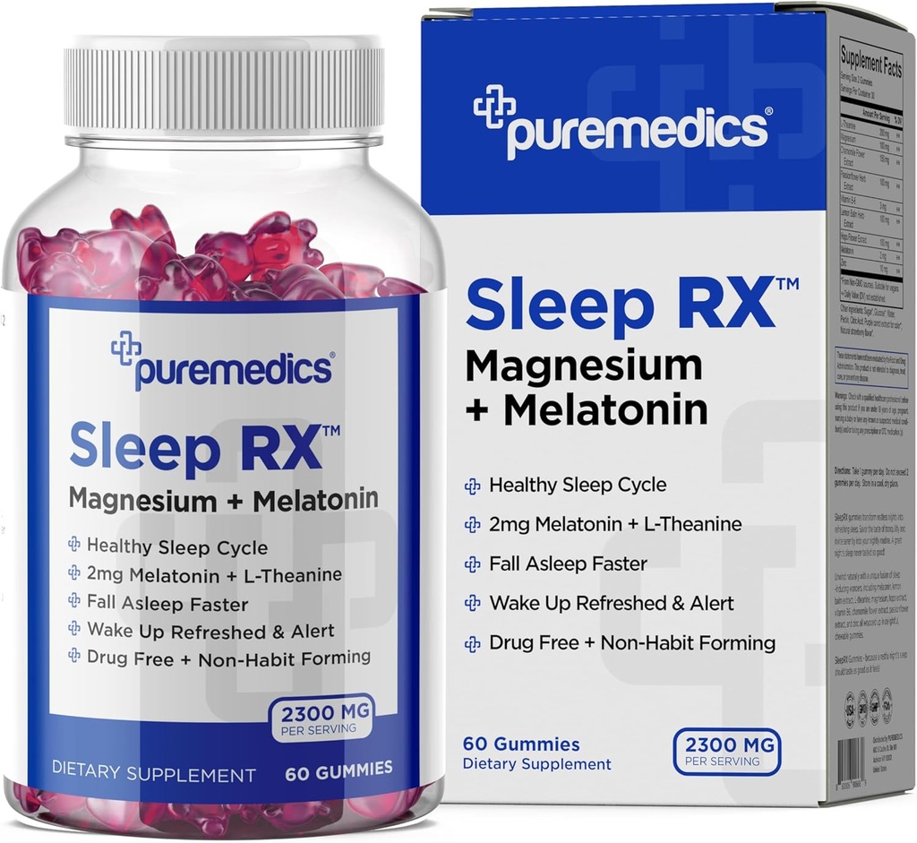 Sleep Gummy, Calm + Sleep Support, 2 mg Melatonin, L-Theanine, Chamomile, Lemon Balm, Passion Flower, Gentle Sleep Aid, Strawberry 60 Count