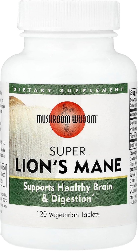 Mushroom Wisdom Super Lion's Mane - 120 Vegetable Tablets