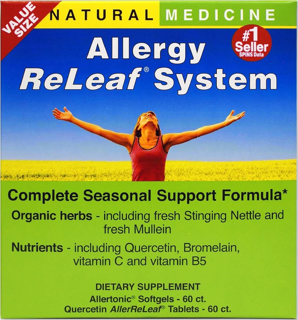 Herbs Etc. Allergy ReLeaf System - Seasonal Discomfort Supplement - Provides Support for Sneezing & Itchy Eyes - Supports Sinus Function - 60 Softgels, 60 Tablets (60 Servings)