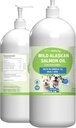 Pet Wellbeing Wild Alaskan Salmon Oil for Dogs - Wild-Caught, Cold-Processed, Daily Omega-3 Fish Oil for Healthy Coat and Skin, Joint Mobility and Strength - EPA, DHA - 16 fl oz (473 ml)