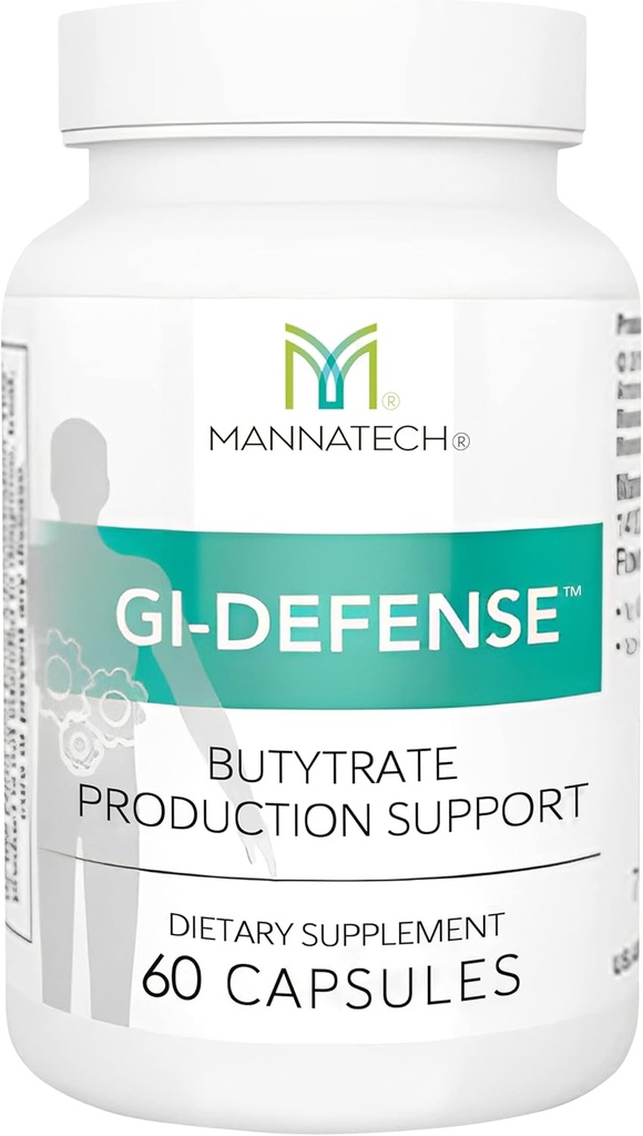 Mannatech Butyrate Supplement - Supports Gut Barrier Function, Intestinal Health, and Digestive Comfort - Promotes Short Chain Fatty Acid Production, Immune Support Supplement GI-Defense 60 Capsules