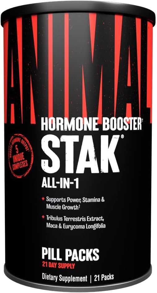 Animal Stak – Complete Natural Hormone Booster Supplement with Tribulus – Natural Testosterone Booster for Athletes – Contains Estrogen Blockers – 1 Month Cycle