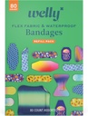 Welly Bandage Family Pack | Adhesive Flexible Fabric & Waterproof Bandages | Assorted Shapes and Patterns for Minor Cuts, Scrapes, and Wounds - 80 Count