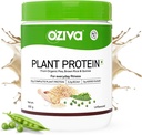 OZiva Organic Plant Protein Powder | 500 Gm | (30g Vegan Protein - Pea Protein a, Brown Rice Protein & Quinoa, Soy Free) for Everyday Fitness, Boosts Immunity, Unflavored (1.1 lb)