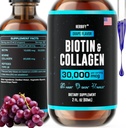 HERBIFY Collagen and Biotin Liquid Drops - Faster Absorption Supplement for Hair Growth and Stronger Nails - Hair Skin and Nails Vitamins for Women and Men - B7 Supplement - Made in USA