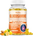 Glucosamine Chondroitin MSM Gummies 1500mg - Joint Support Supplement with Turmeric, Boswellia, Vitamin D3, Hyaluronic Acid, Antioxidant, Immune Support for Adults, Men & Women Vegan, 60 Gummies