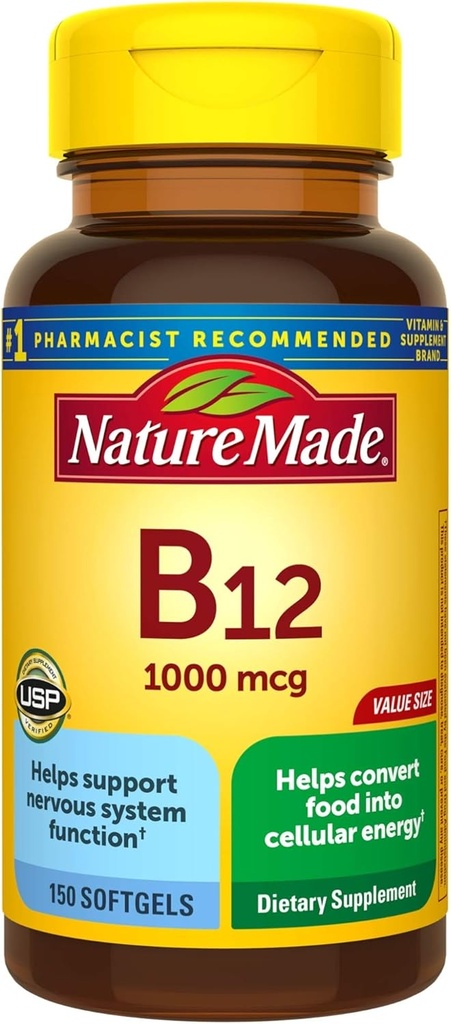 Vitamin B12 1000 mcg Softgels, 150 Count Value Size