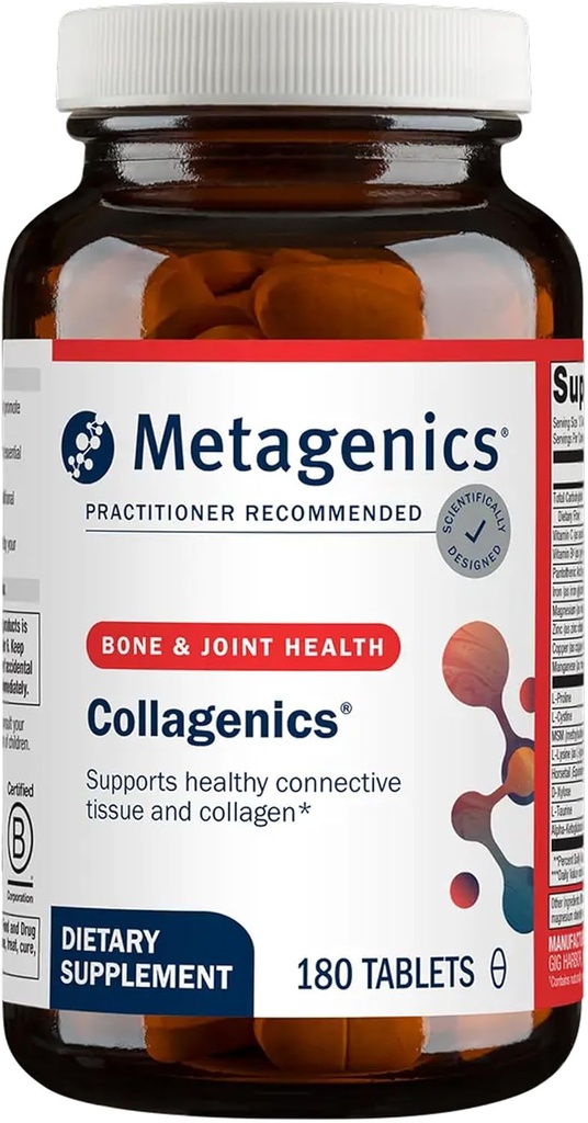 Metagenics Collagenics Nutritional Supplement Support for Connective Tissue and Collagen Tablet - 180 Count