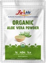 Jai Ho Certified USDA Organic Aloe Vera Powder – 1 LB – Gluten-Free, Vegan, Non-GMO – Resealable Zip Lock Pouch