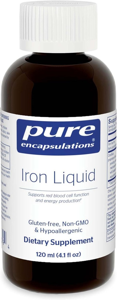 Pure Encapsulations Iron Liquid | Hypoallergenic Supplement Supports Hemoglobin and Myoglobin Function | 4.1 fl. oz.