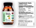 DR WAKDE's Neem & Turmeric Capsules | 60 Veg Caps | Ayurvedic Supplement | Vegan | 100% Herbal | Quantity Discounts | Same Day Dispatch