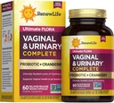 Renew Life Women's Wellness Vaginal and Urinary Probiotic and Cranberry Supplement, Probiotic Supplement for pH Balance for Women, Digestive Health, Dairy, Soy and Gluten-Free, 3.5 Billion CFU 60 Ct