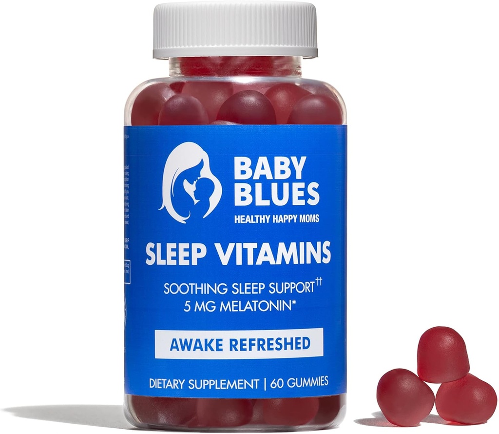 Baby Blues: Sleep Vitamins for Moms - 5mg Melatonin Strawberry Flavored Gummies