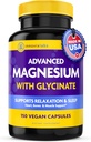 InnovixLabs Advanced Magnesium Capsules - 150 Ct, 210 mg - Chelated Glycinate and Malate - High Absorption, Promotes Relaxation, Bones, Muscle Health, Vegan Malate Sleep Supplement