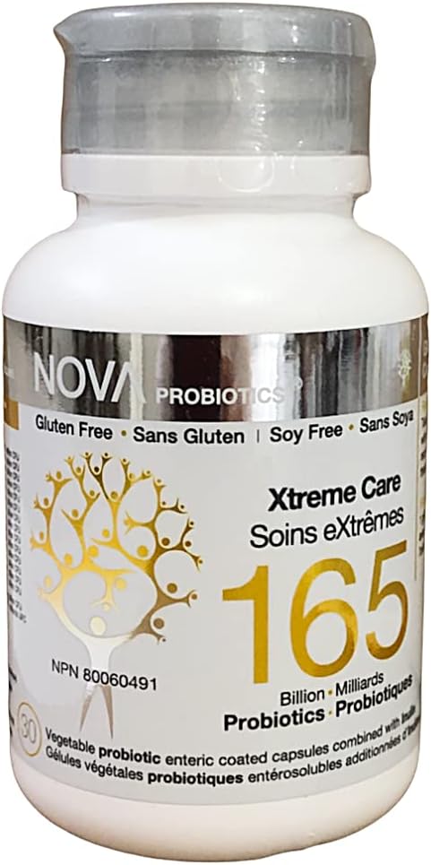 NOVA Probiotics Multi-Strain Xtreme Care 165 Billion Probiotics per Capsule-30 VCaps