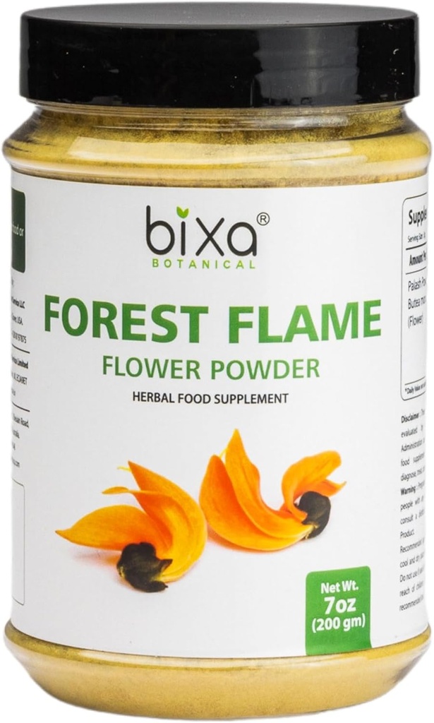 bixa BOTANICAL Forest Flame Tree Powder (Palash/Butea Monosperma), Herbal Natural Supplement for Men and Women | 7 Oz (200g)