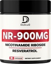 NAD Nicotinamide Riboside Resveratrol 900mg Plus Resveratrol 100MG - Cellular Production & Restoration, Aging Well, Overall Vitality - 80 Capsules